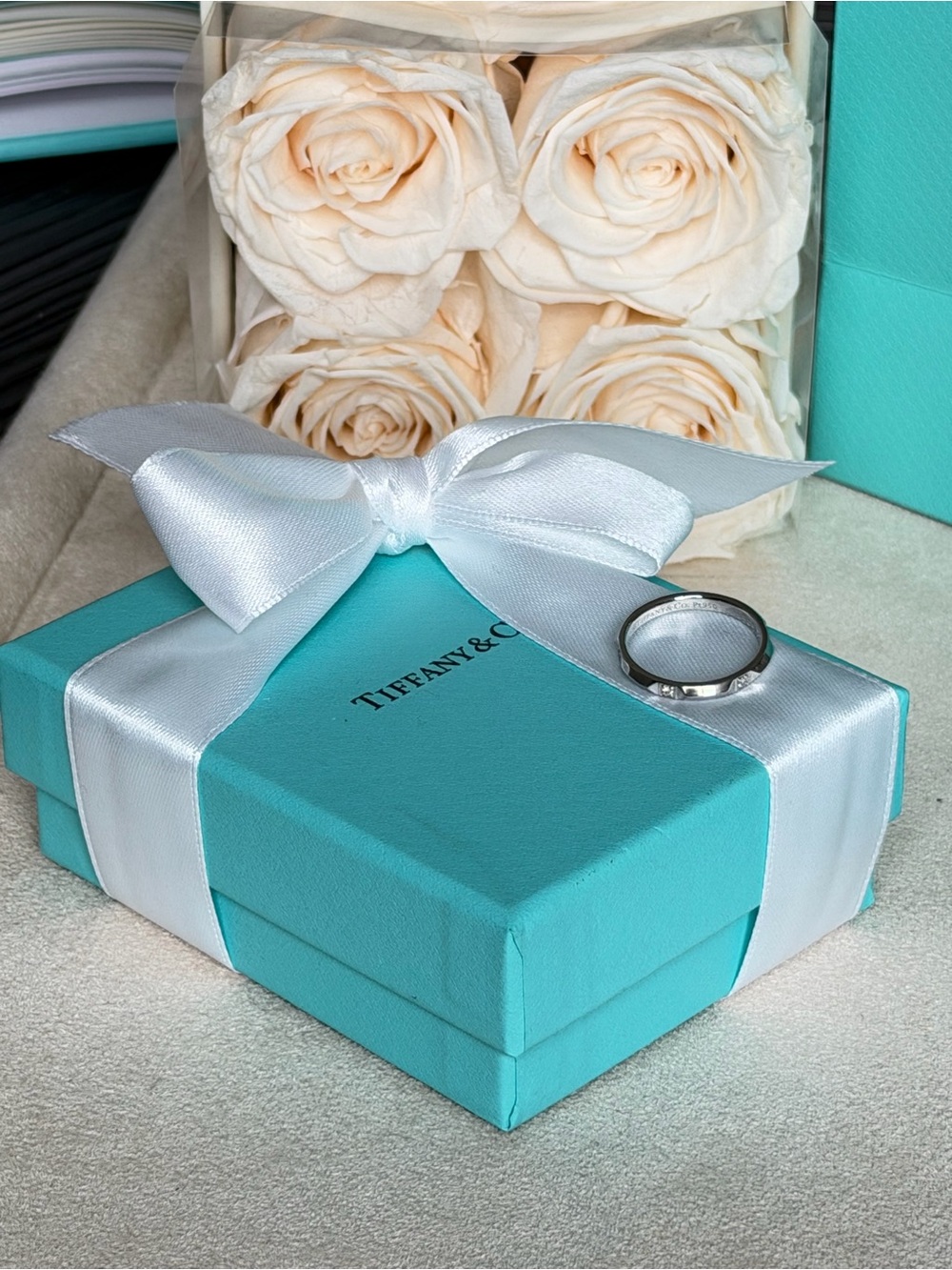 Tiffany & Co. Tiffany True Diamond Band Ring Platinum Size 7.5 $2,100